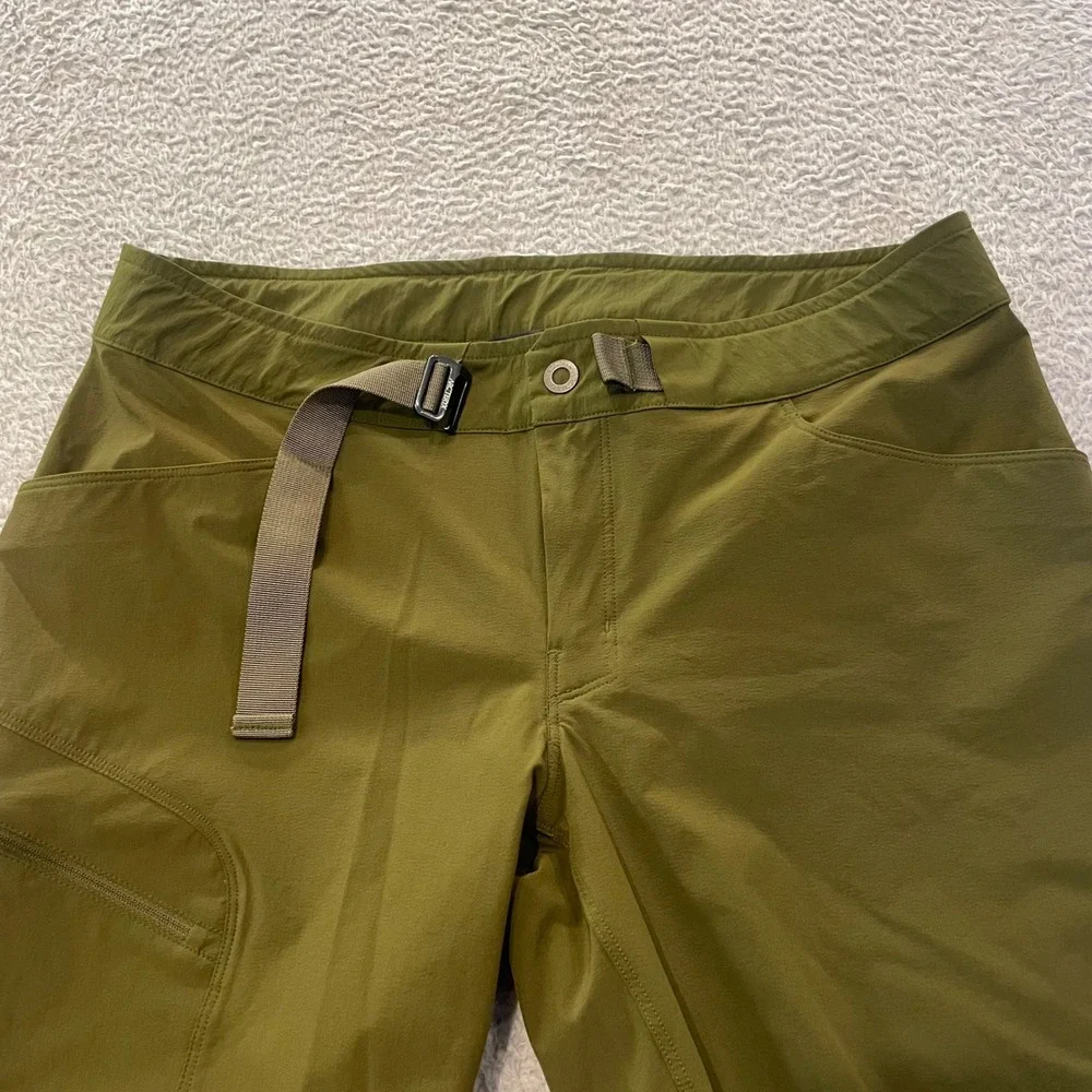 Arc'teryx Lefroy Hiking Pants Mens 34x30 Green Belted Nylon Lightweight